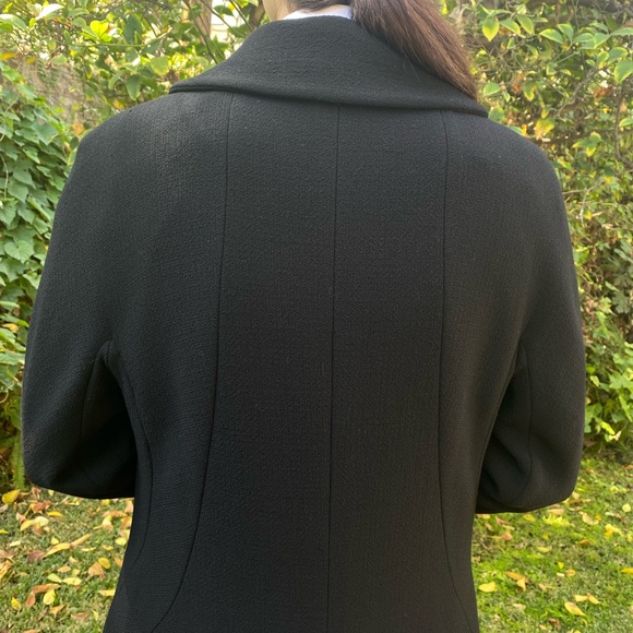 Moschino Vintage Black Wool Crepe Maxi Coat - Picture 7 of 14